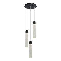 Candil Burbuja Negro Fer 3 luces