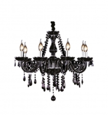 Candil Cristal Negro 6 Luces Adir 