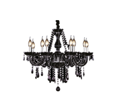 Candil Cristal Negro 8 Luces Adir