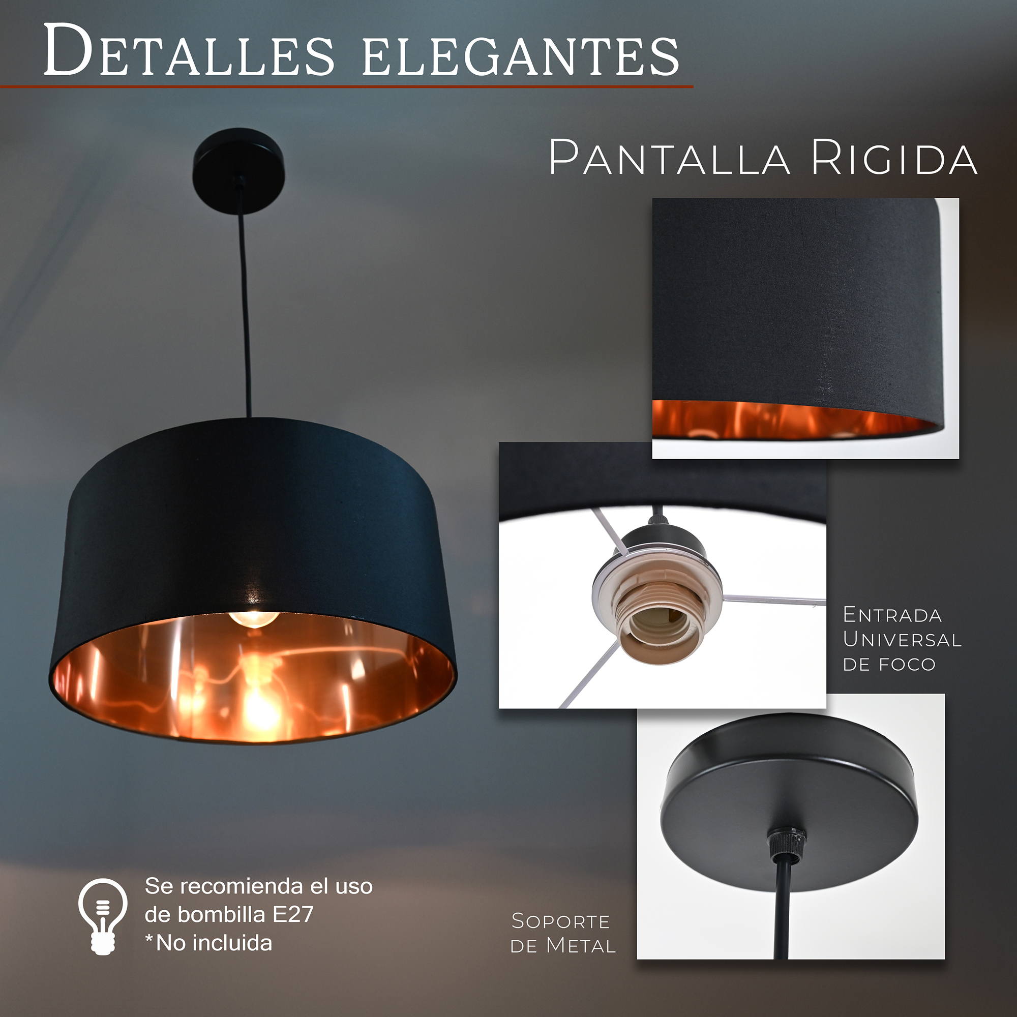 Lampara Colgante Decorativa Negra Seeu / Lampara-Colgante-Decorativa-Negra-Seeu-47678811911045.jpg