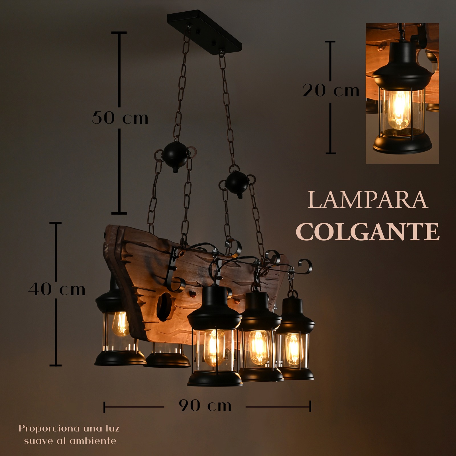 Lampara Colgante Vintage de Madera 6 Luces Dali / Lampara-Colgante-Vintage-de-Madera-6-Luces-Dali-681454354725053.jpg
