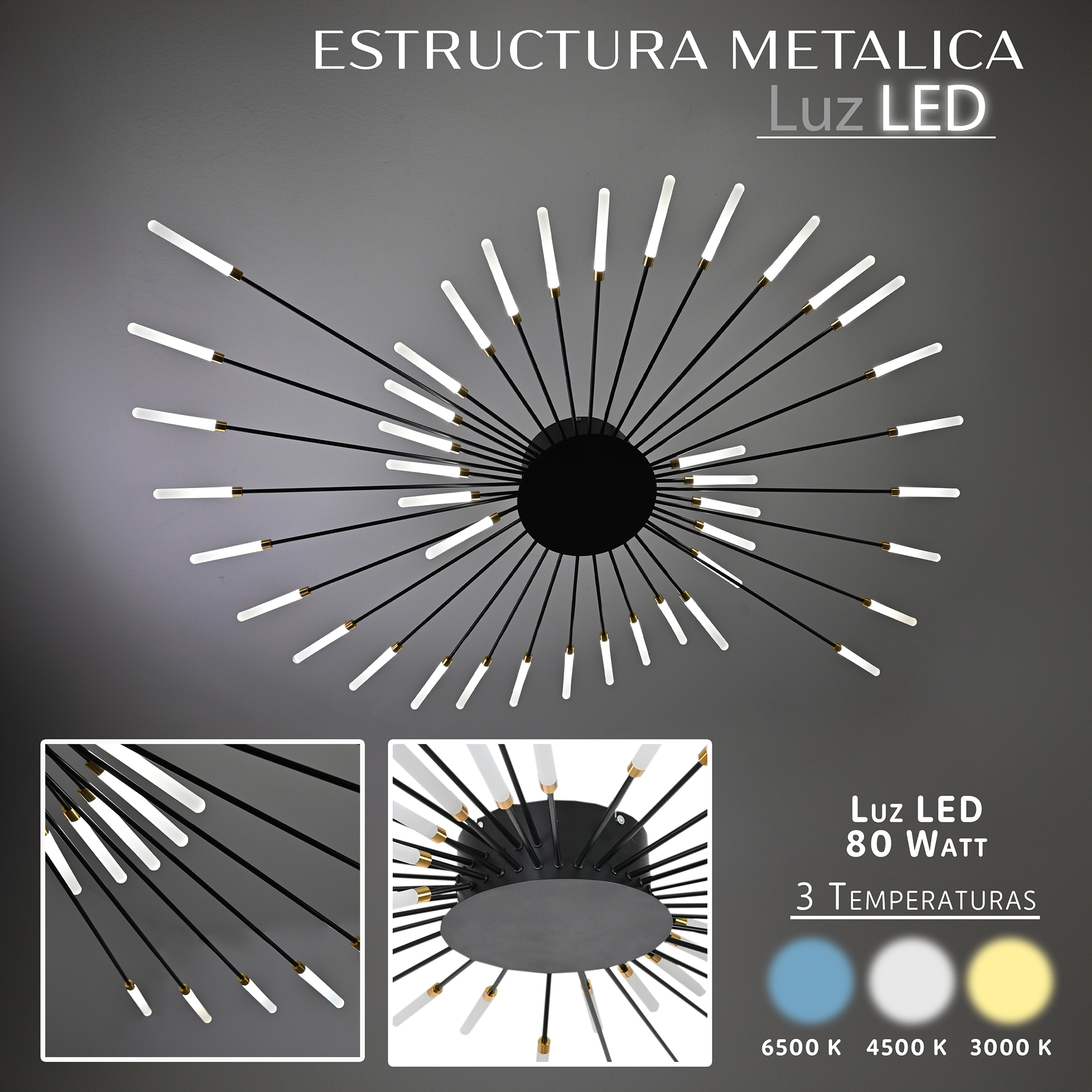 Lampara De Techo Led Moderna Con 24 Luces / Lampara-De-Techo-Led-Moderna-Con-24-Luces-663478085417663.jpg