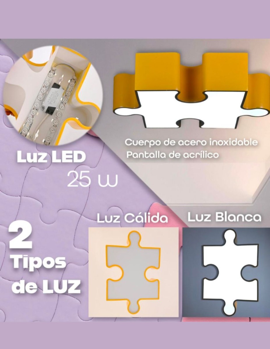 Lampara De Techo Rompecabezas Infantil / 