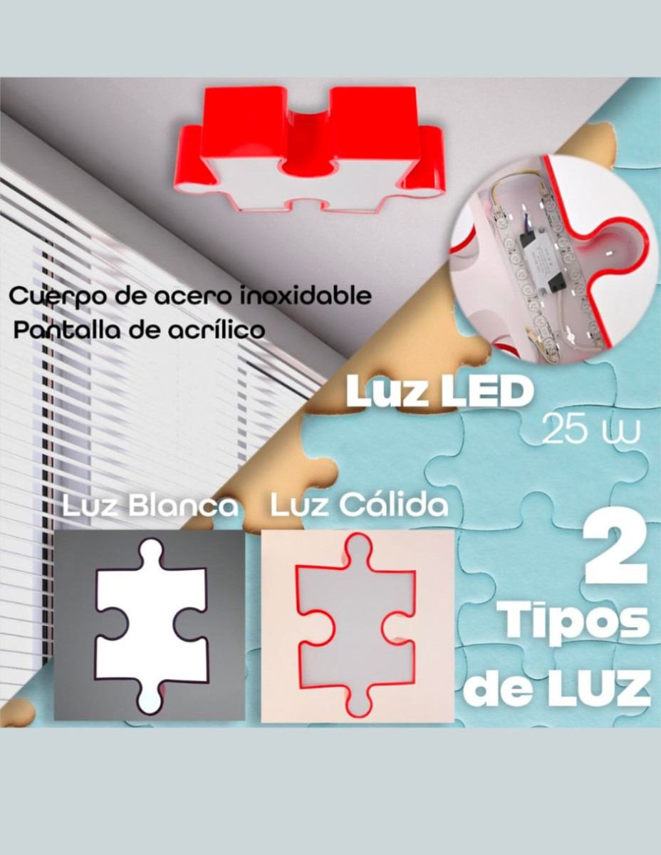 Lampara De Techo Rompecabezas Infantil / 