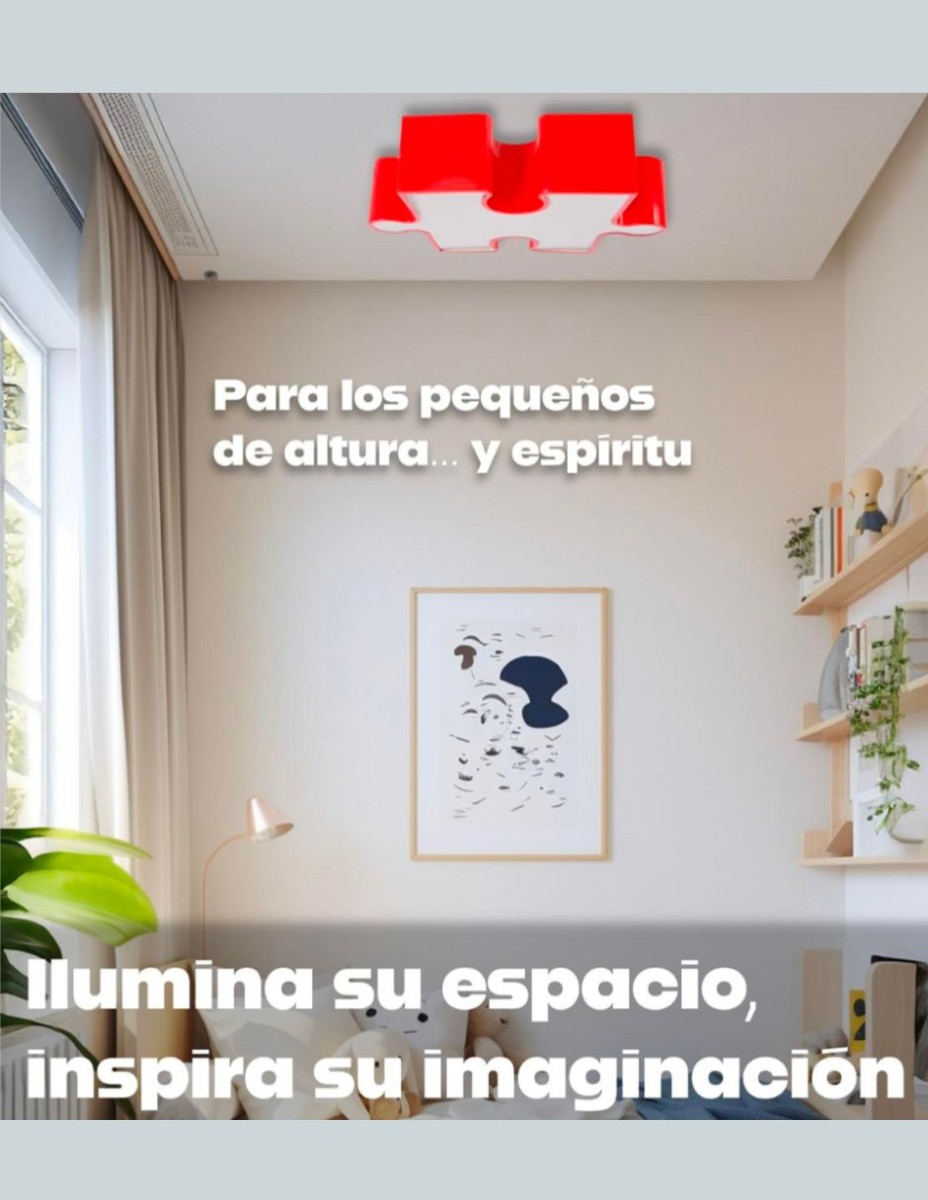 Lampara De Techo Rompecabezas Infantil / 