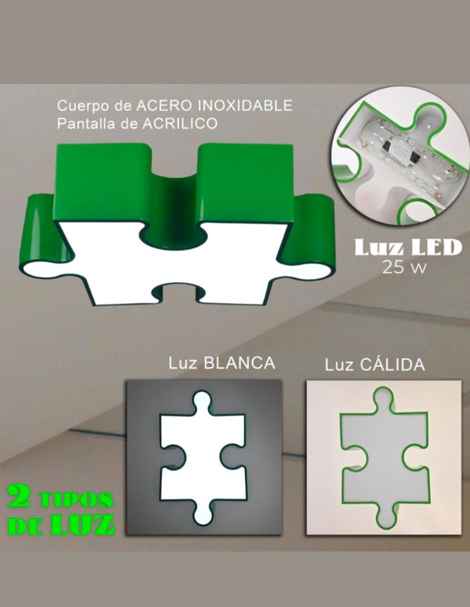 Lampara De Techo Rompecabezas Infantil / 
