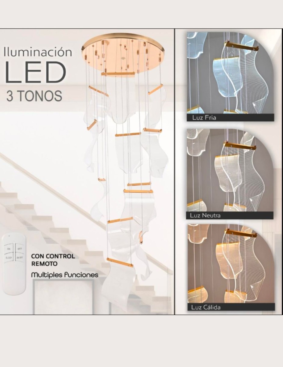 Candil Colgante Led 12 Luces Led Moderno / 