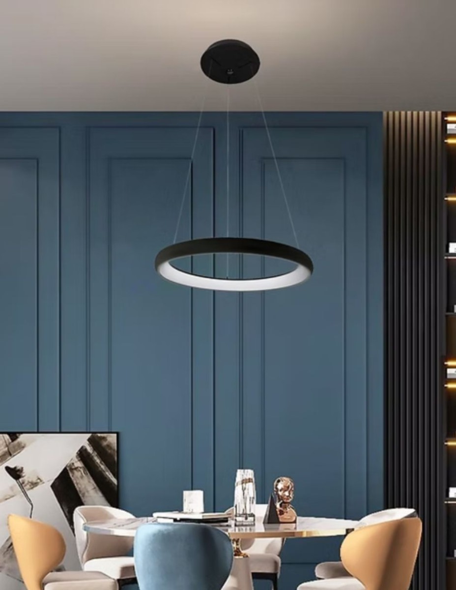 Candil Loop Negra 1 Luz  / 