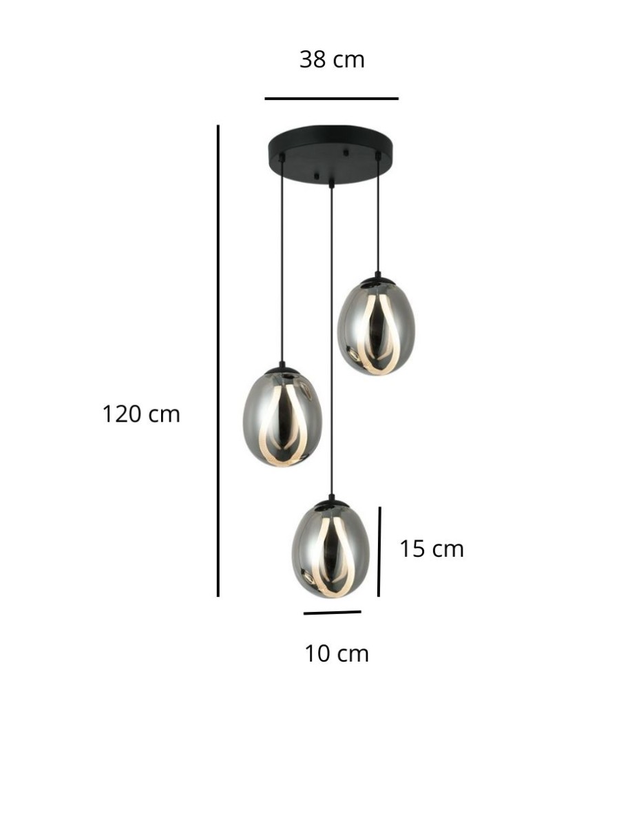 Candil Gota Ambar 3 Luces / 